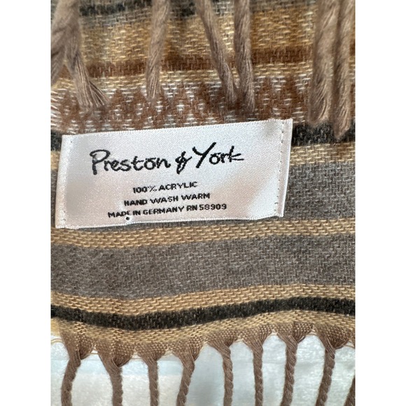 Preston & York Women's Patterned Acrylic Scarf -‎ Neutral Tones - Picture 3 of 4